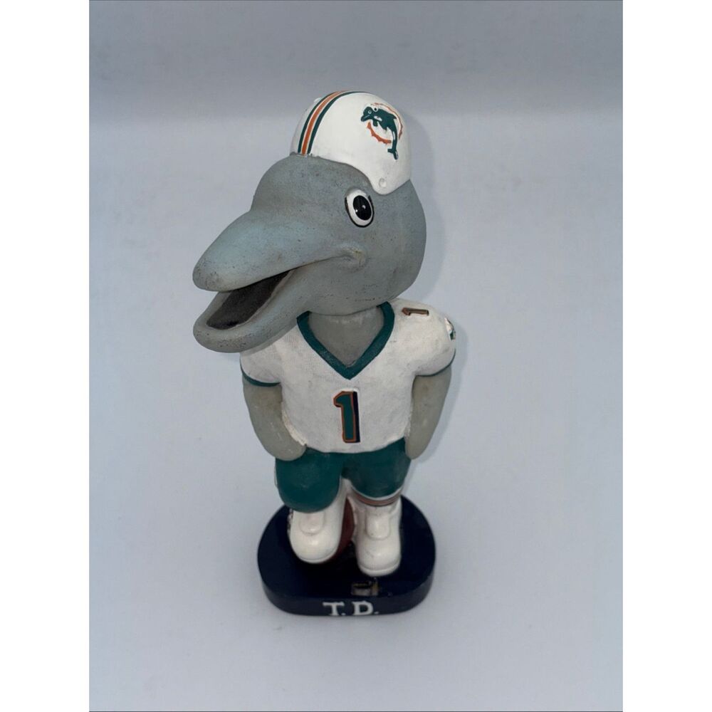 T.D. Miami Dolphins Mascot Touchdown Bobblehead Stadium SGA Vintage RARE 90s
